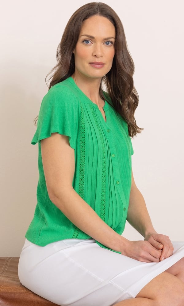 Tie Front Short Sleeve Blouse