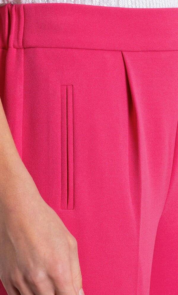 Pull On Slim Leg Crepe Trousers