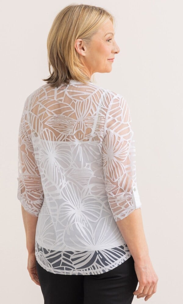 Anna Rose Floral Burnout Top With Cami
