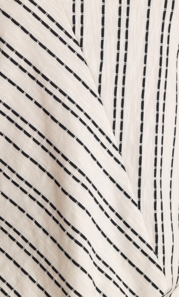 Striped Tie Hem Jersey Top