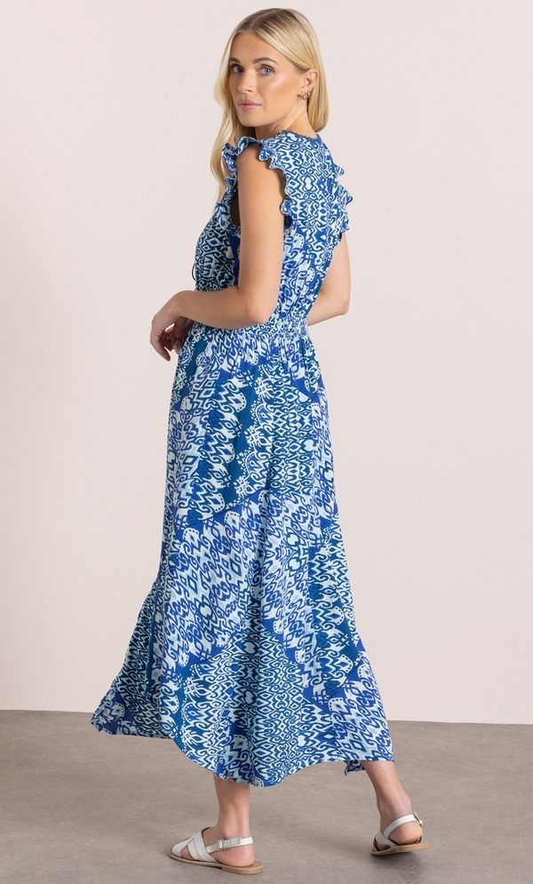 Printed Dip Hem Midi Dress