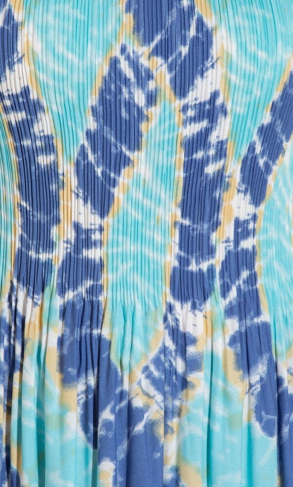 Tie Dye Pleated Dip Hem Top