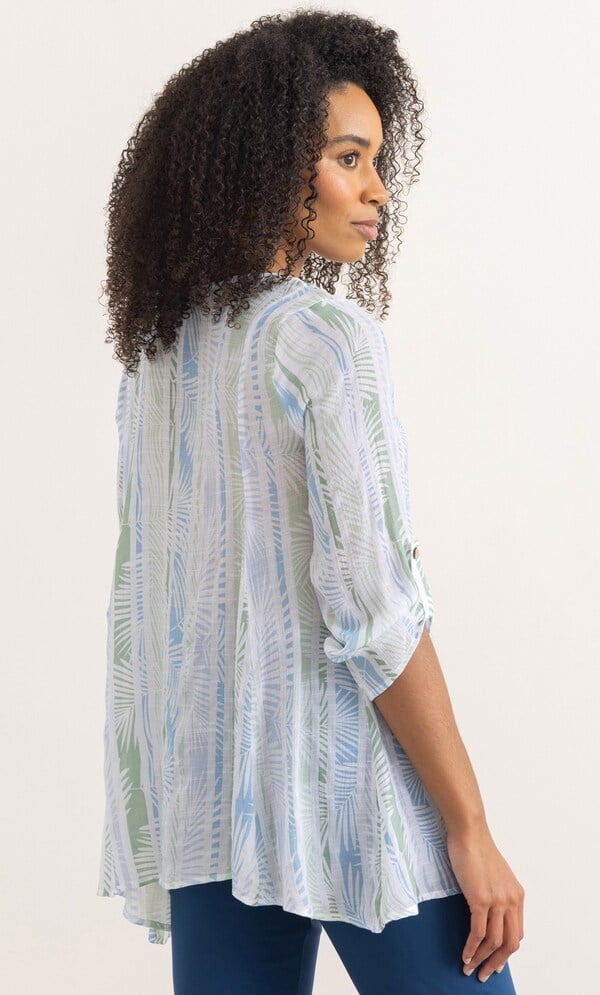Printed Dip Hem Tunic Top