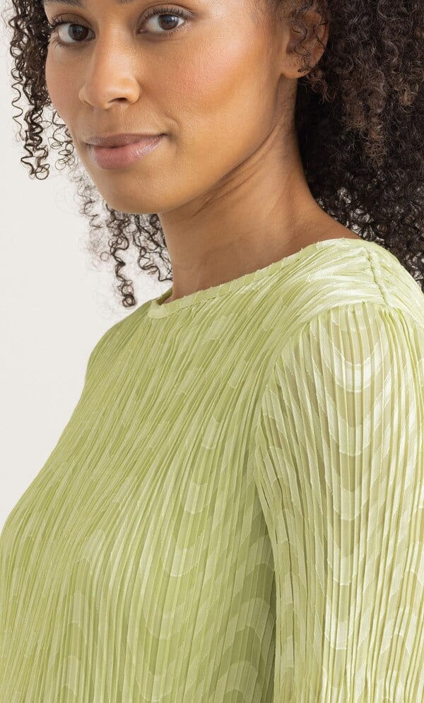 Pleated Flare Bell Sleeve Top