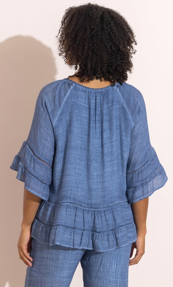 Ruffle Hem Peplum Top