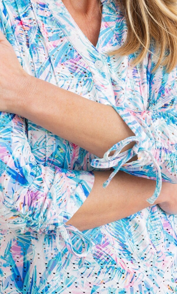 Anna Rose Printed Eyelet Jersey Top