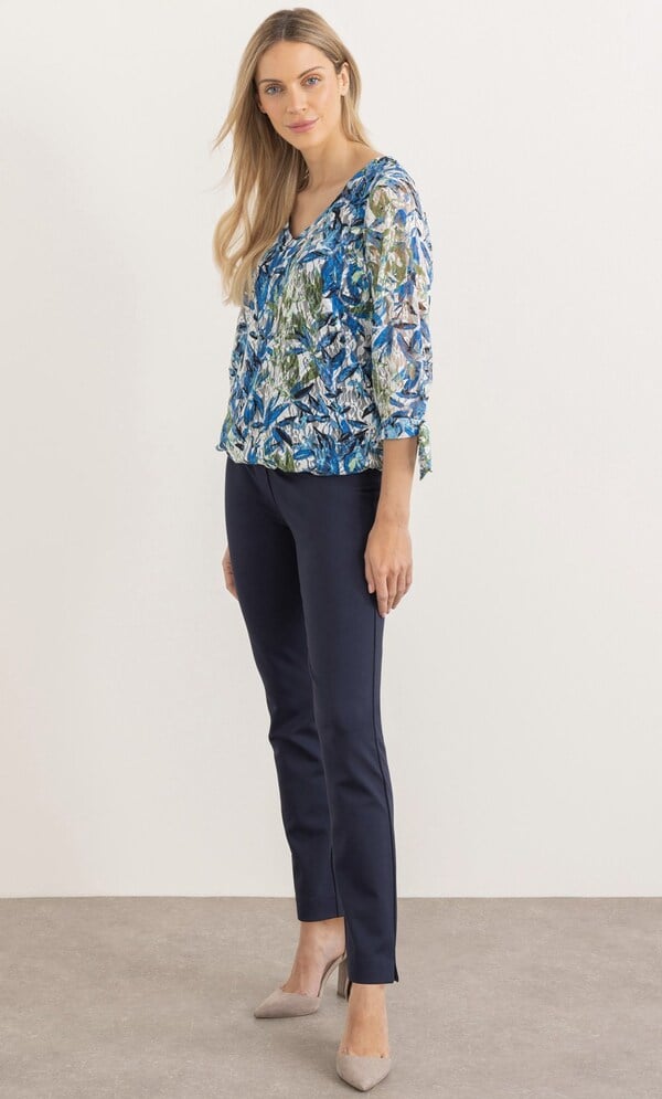 Leaf Printed Lace Top