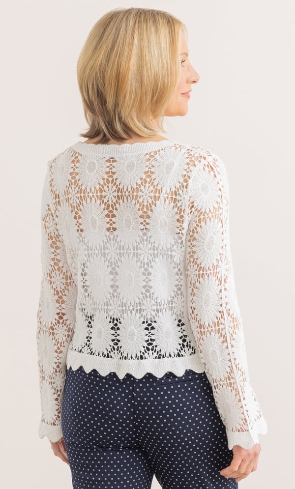Anna Rose Floral Crochet Cotton Cardigan