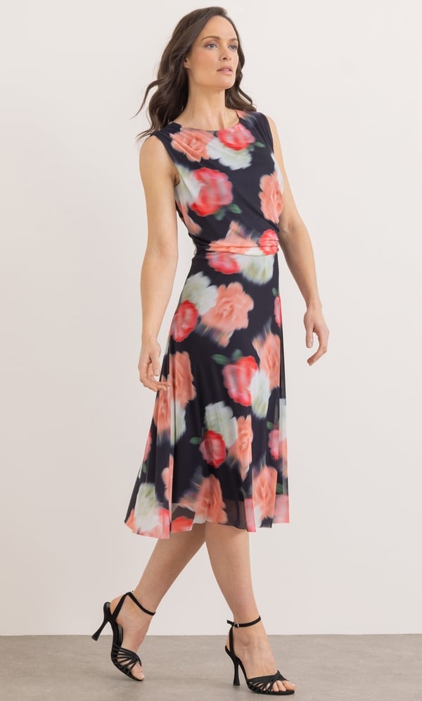 Floral Print Mesh Dress