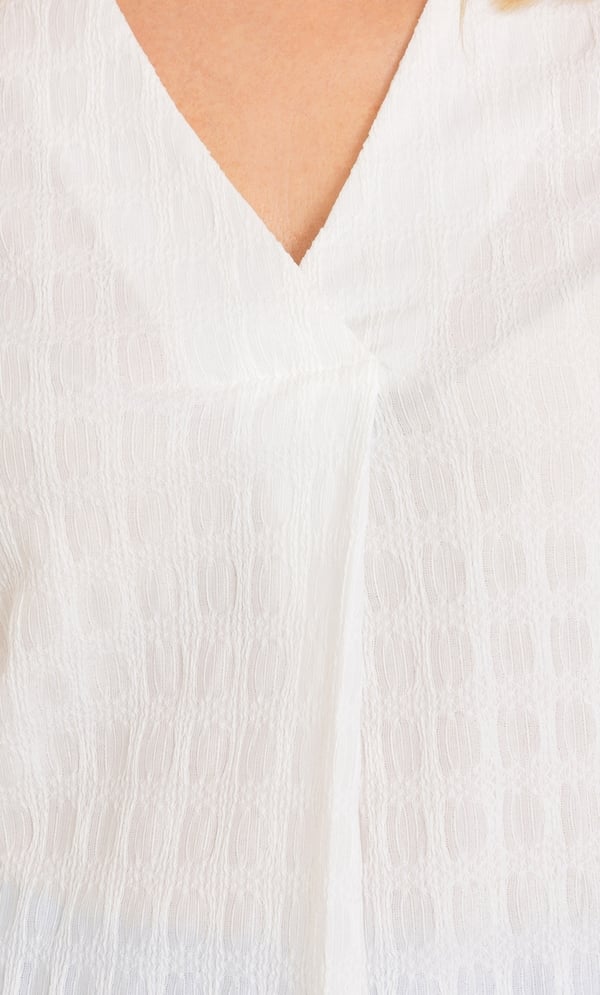 Jersey Jacquard V Neck Top