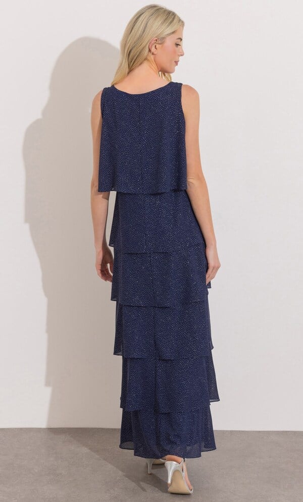 Sleeveless Glitter Layered Maxi Dress