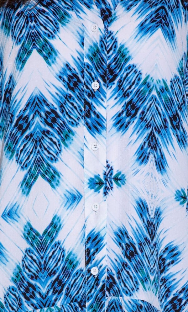 Printed Button Tunic Dress