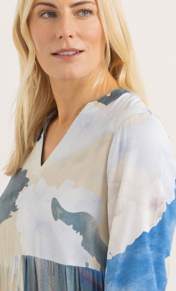 Watercolour Printed Lightweight Relaxed Fit Dress