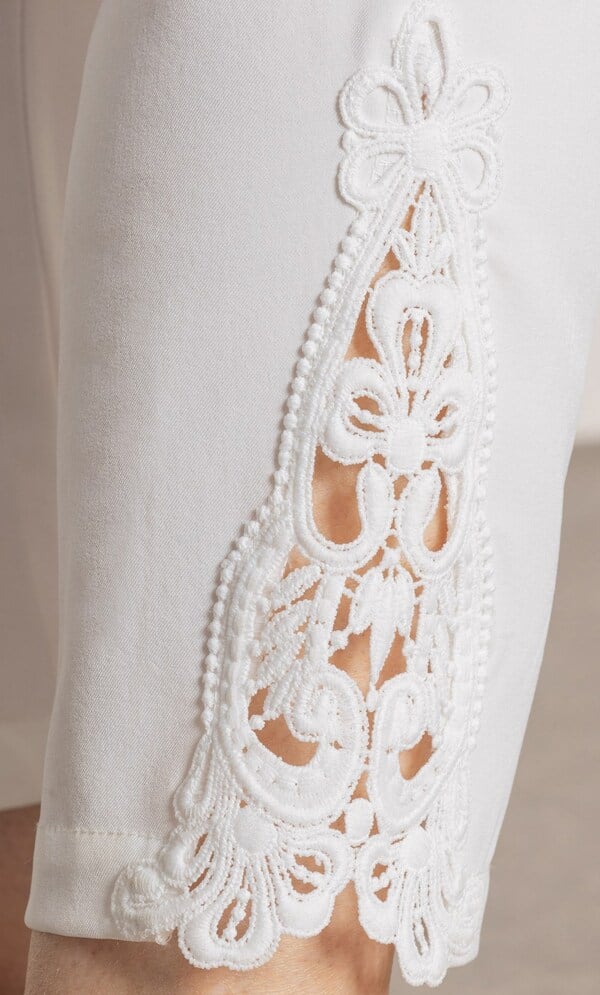 Anna Rose Lace Trim Slim Leg Trousers