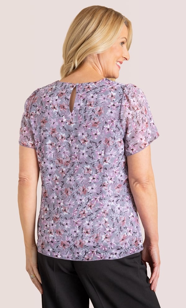 Anna Rose Textured Floral Print Top