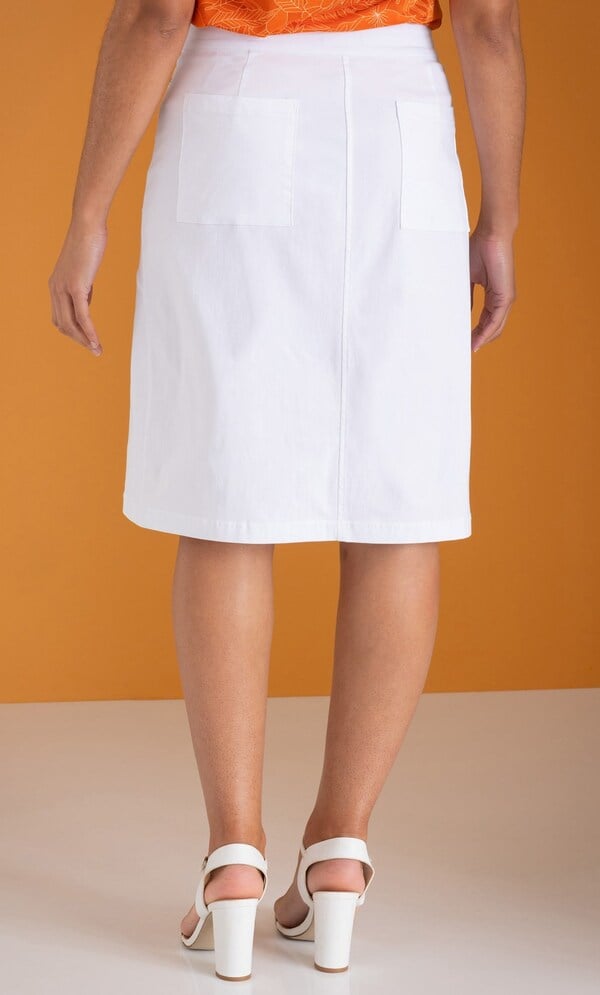 Button Front Stretch Skirt