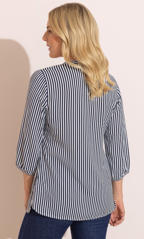 Anna Rose Embellished Striped Blouse