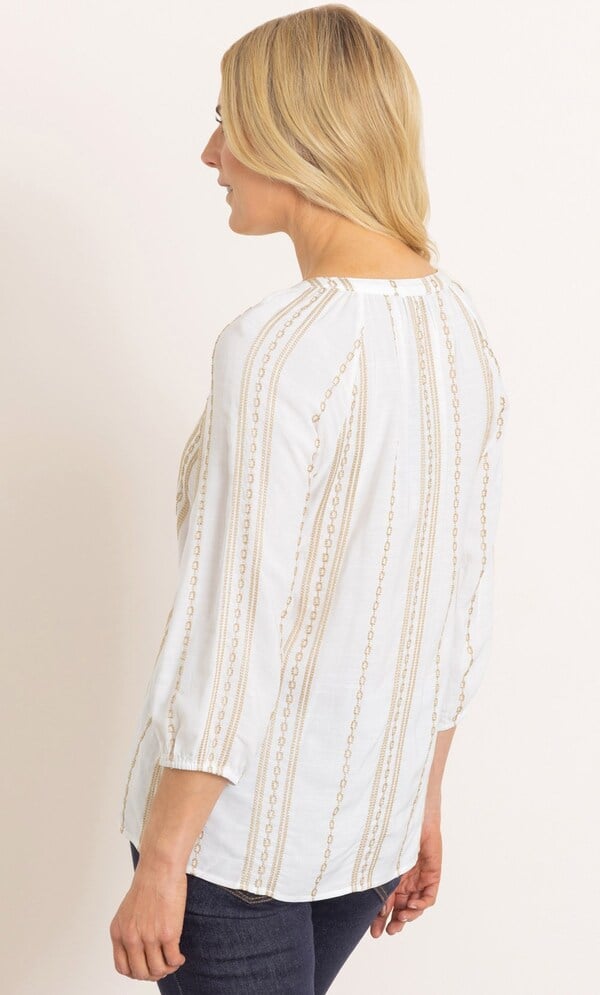 Lurex Chain Embroidered Blouse