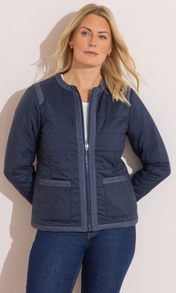 Anna Rose Quilted Collarless Jacket