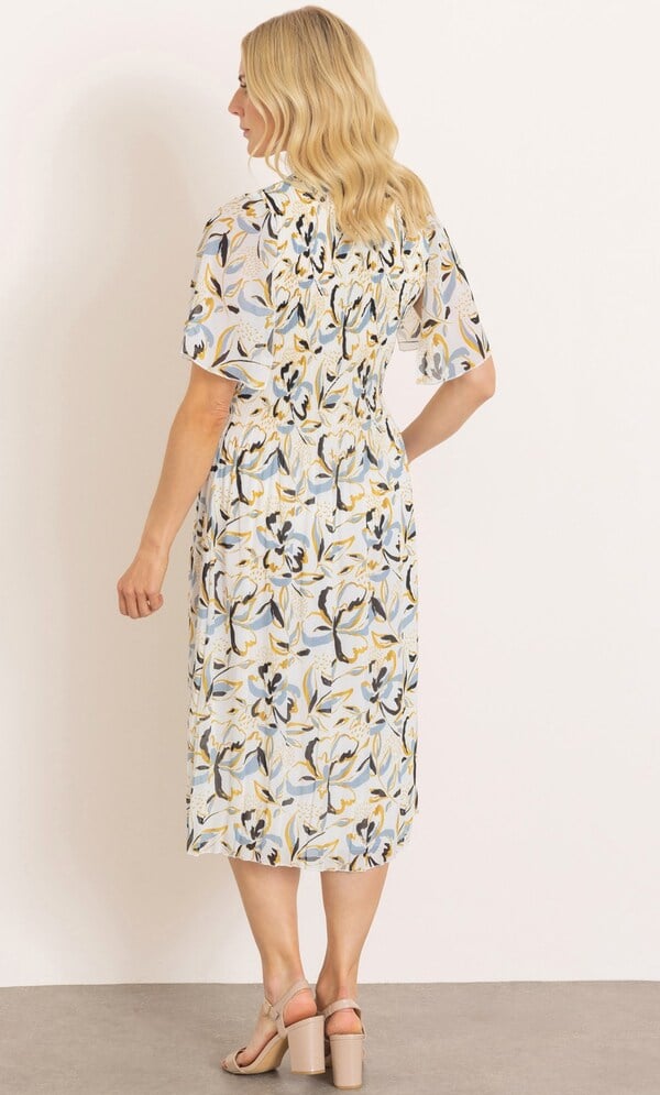 Floral Print Pleated Dress