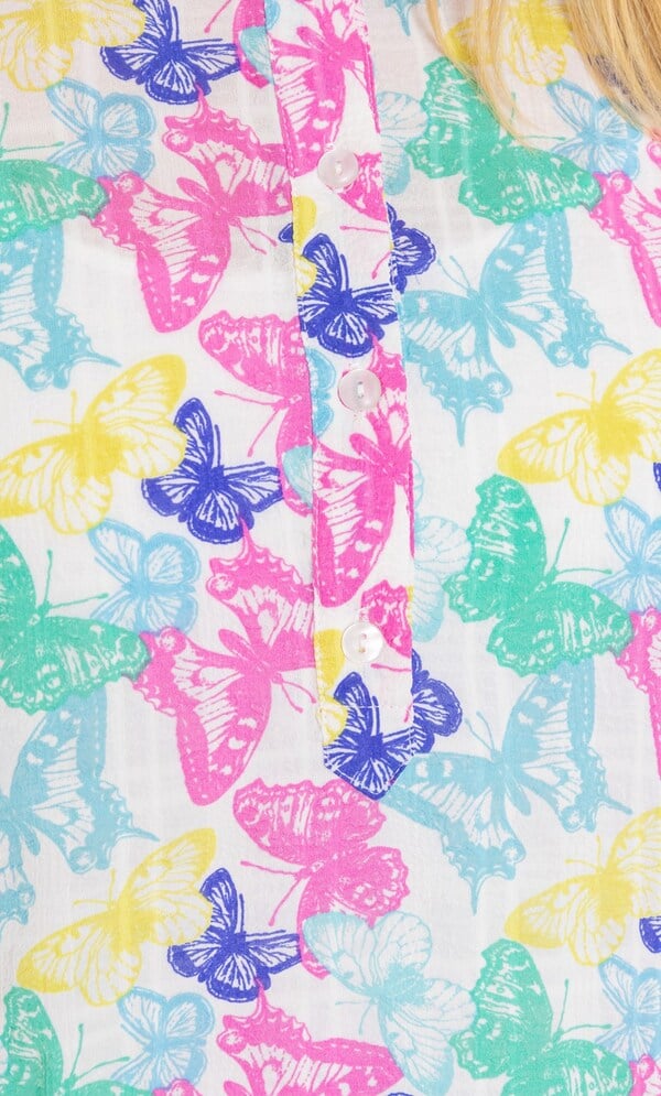 Anna Rose Short Sleeve Butterfly Print Top