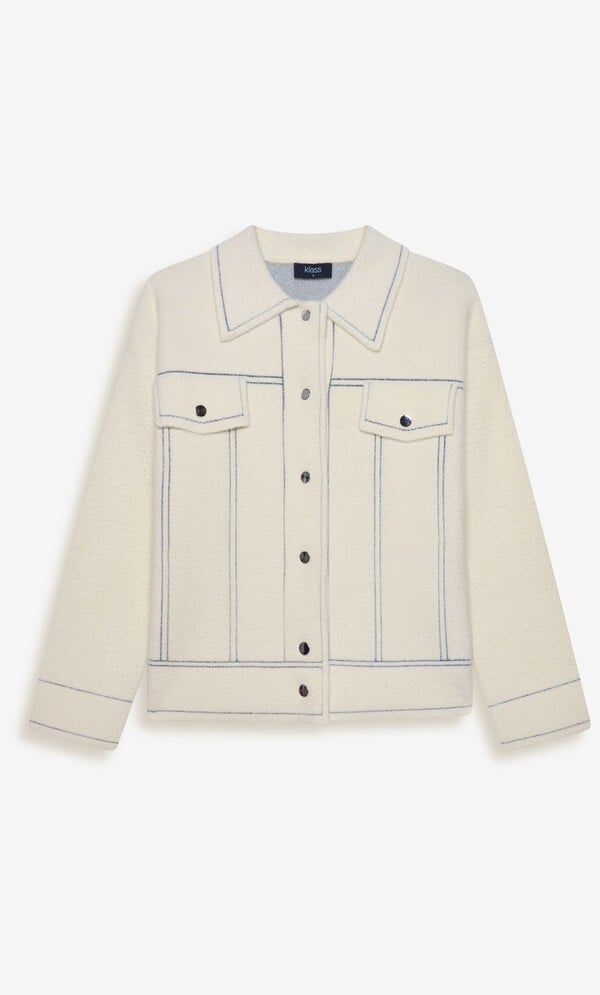 Collared Knit Cardigan Jacket