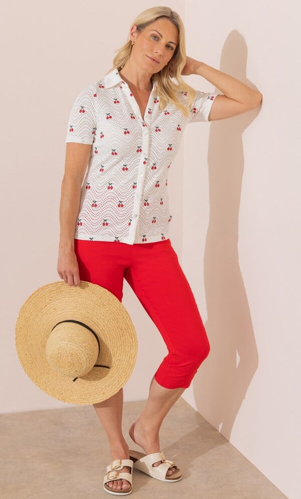 Anna Rose Embroidered Cherry Blouse