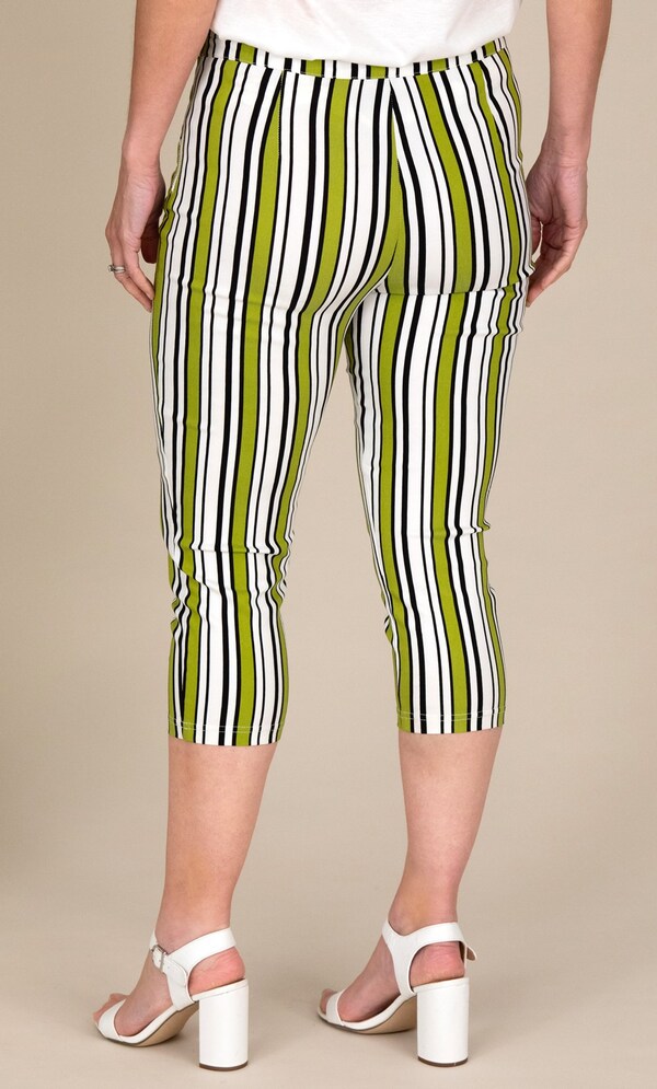 Striped Crop Stretch Trousers
