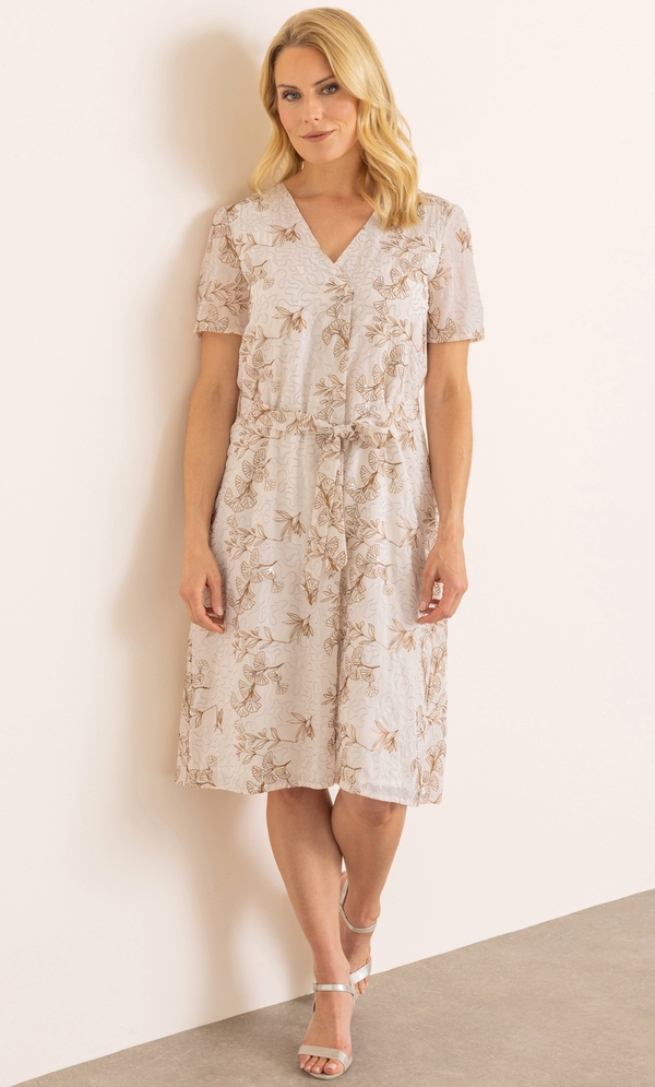 Embellished Short Sleeve Dress