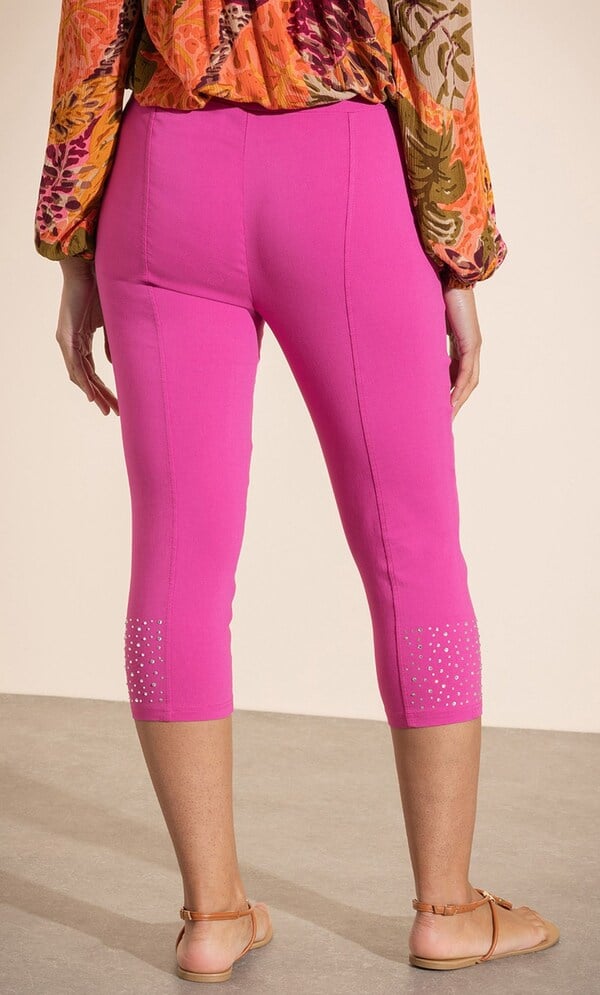 Embellished Pull On Capri Pants