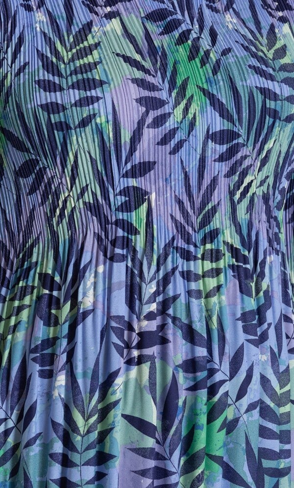 Leaf Print Pleated Top