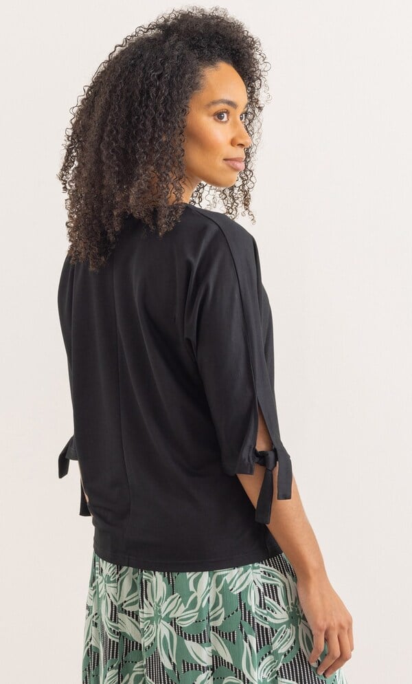 Tie Cuff Stretch Top