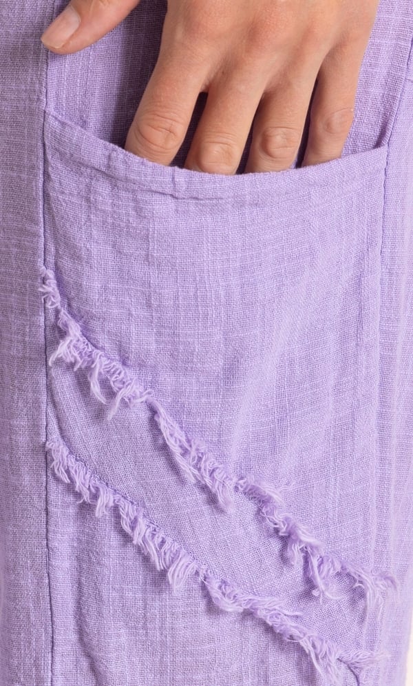 Wide Leg Cropped Cotton Trousers