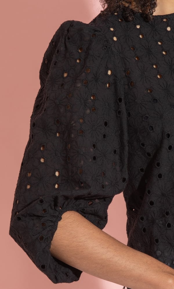 Broderie Anglaise Puff Sleeve Top