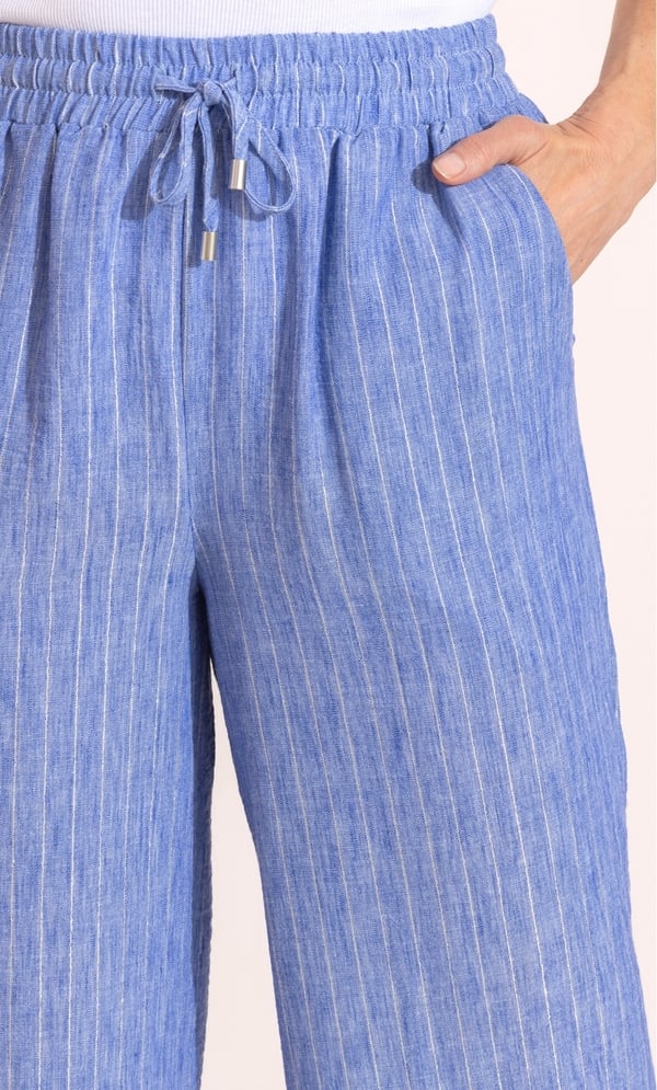 Anna Rose Wide Leg Lurex Striped Trousers
