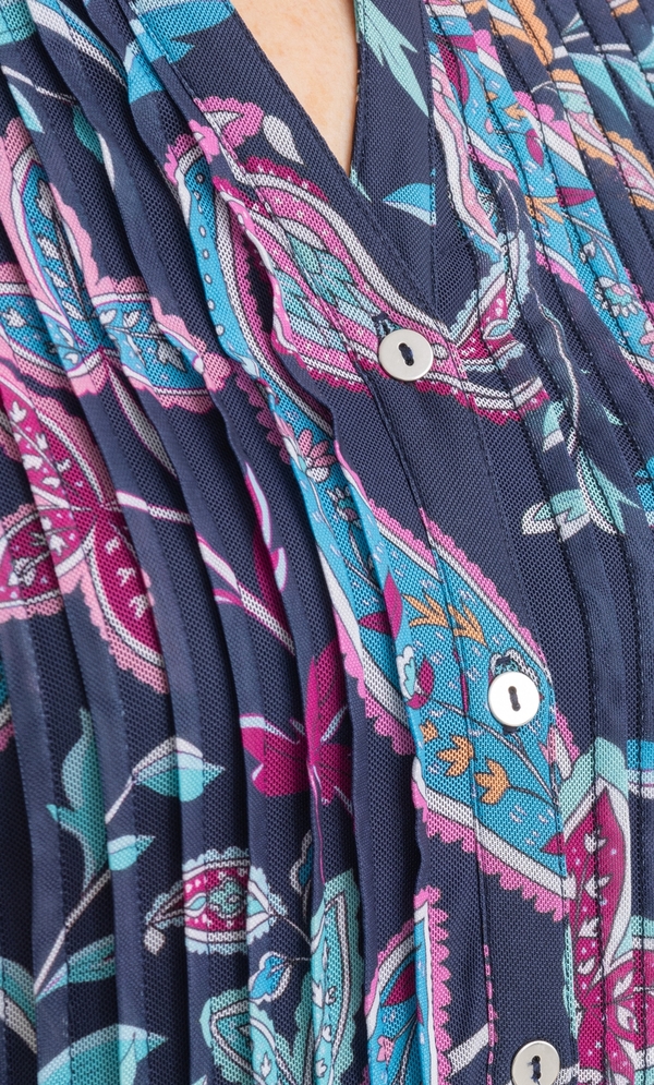 Anna Rose Paisley Printed Mesh Top