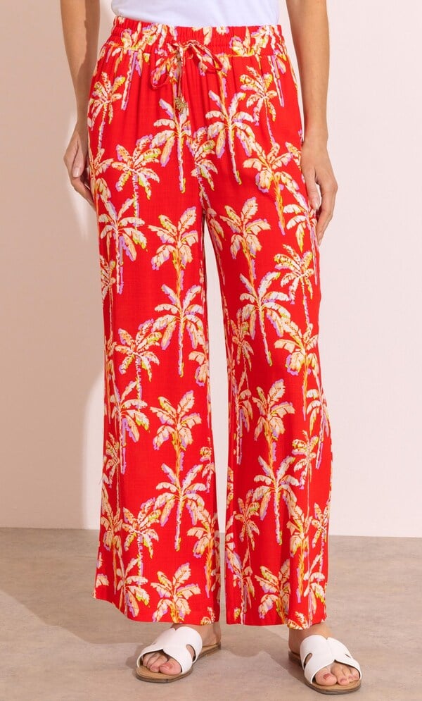 Printed Wide Leg Trousers