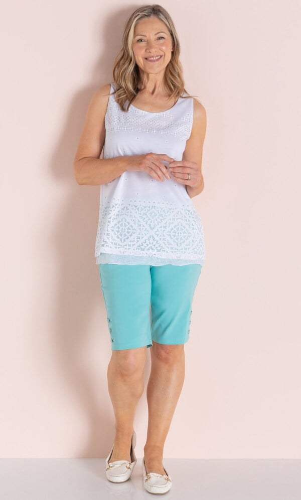 Anna Rose Textured Printed Sleeveless Top