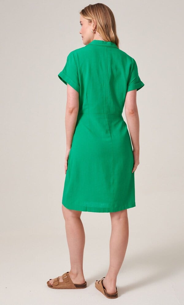Short Sleeve Tie Waist Dress