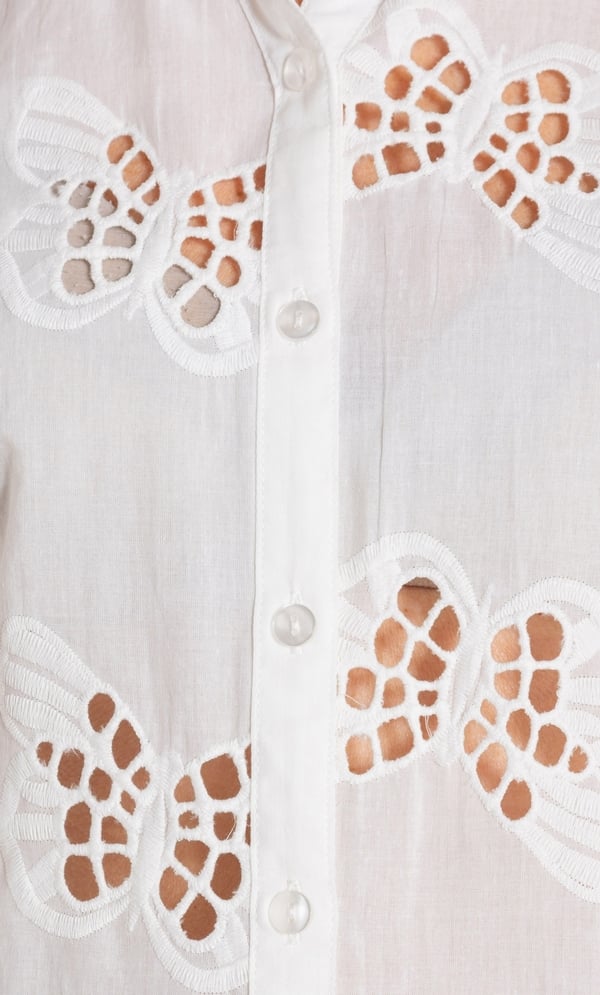 Anna Rose Cut Out Embroidered Butterfly Top