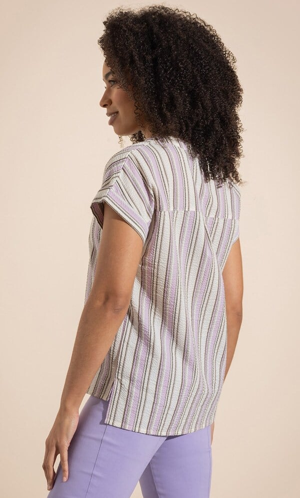 Striped Seersucker Top