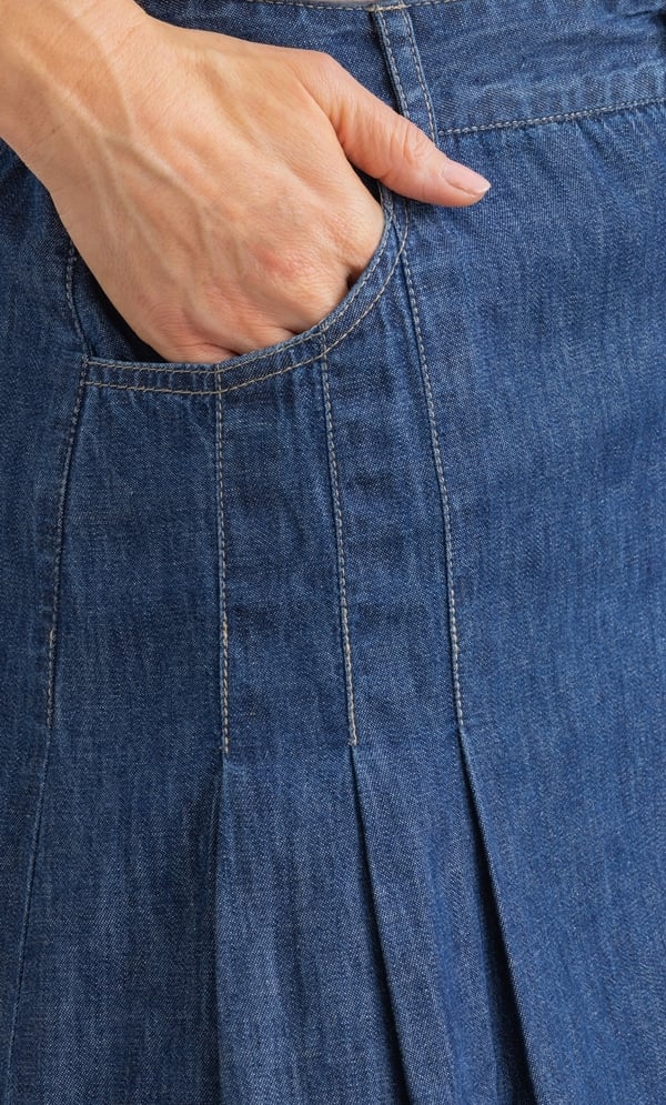 Dip Dye Cotton Denim Skirt