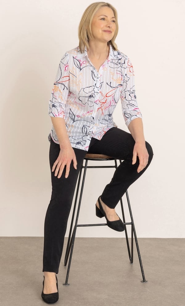Anna Rose Textured Printed Blouse