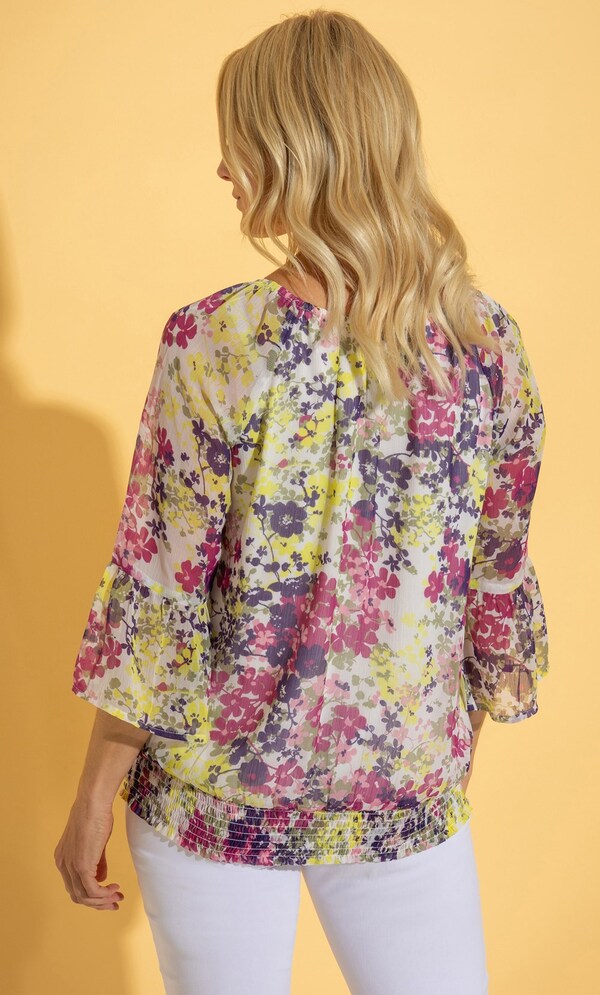 Garden Print Chiffon Top