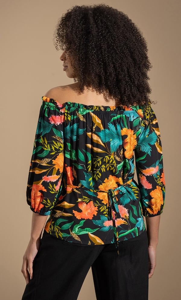 Exotic Print Bardot Top