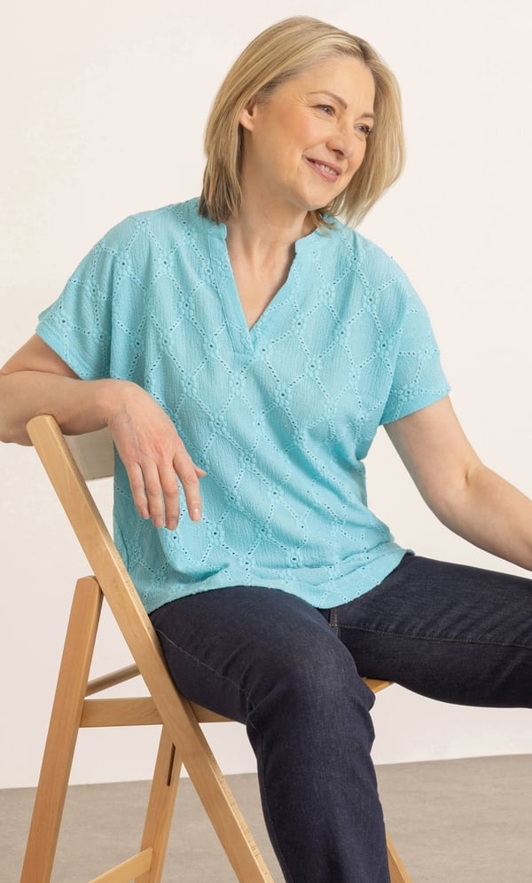 Anna Rose Embellished Textured Top