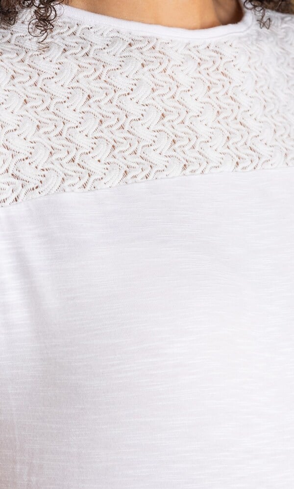 Lace Trim Jersey Top