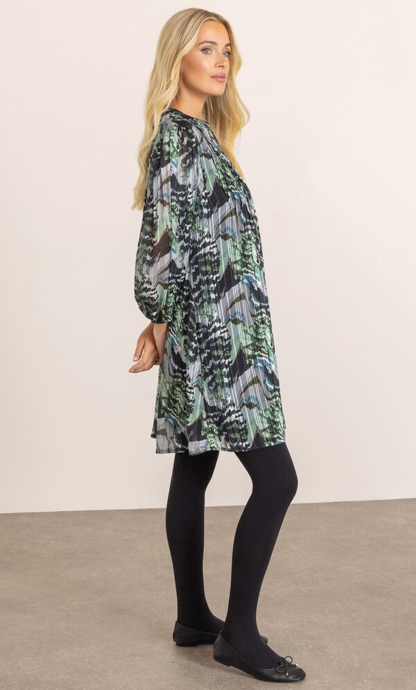 Printed Blouson Sleeve Tunic Top