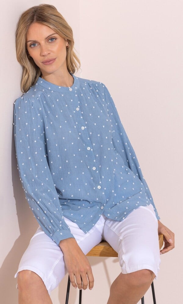 Spot Jacquard Blouse
