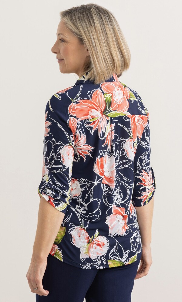 Anna Rose Textured Bouquet Blouse